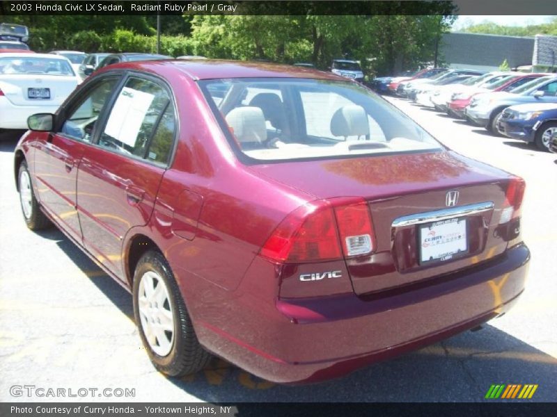 Radiant Ruby Pearl / Gray 2003 Honda Civic LX Sedan