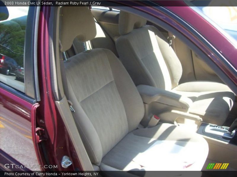 Radiant Ruby Pearl / Gray 2003 Honda Civic LX Sedan