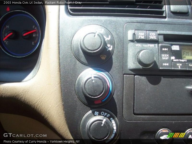 Radiant Ruby Pearl / Gray 2003 Honda Civic LX Sedan