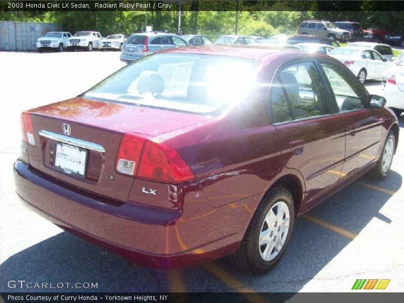 Radiant Ruby Pearl / Gray 2003 Honda Civic LX Sedan