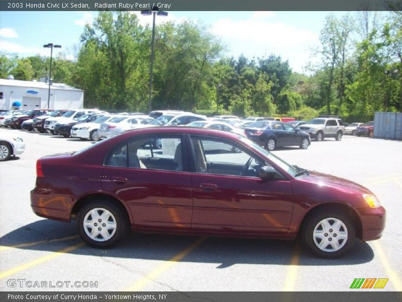 Radiant Ruby Pearl / Gray 2003 Honda Civic LX Sedan