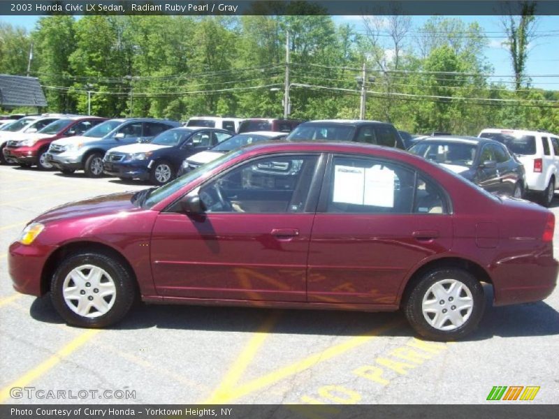 Radiant Ruby Pearl / Gray 2003 Honda Civic LX Sedan