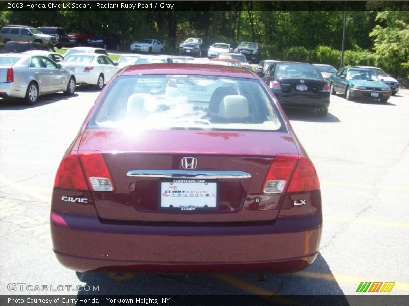 Radiant Ruby Pearl / Gray 2003 Honda Civic LX Sedan
