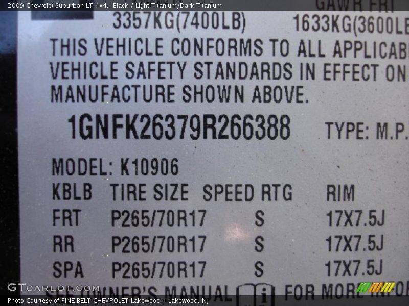 Black / Light Titanium/Dark Titanium 2009 Chevrolet Suburban LT 4x4
