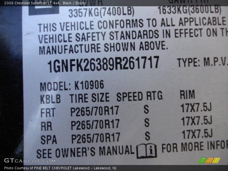 Black / Ebony 2009 Chevrolet Suburban LT 4x4