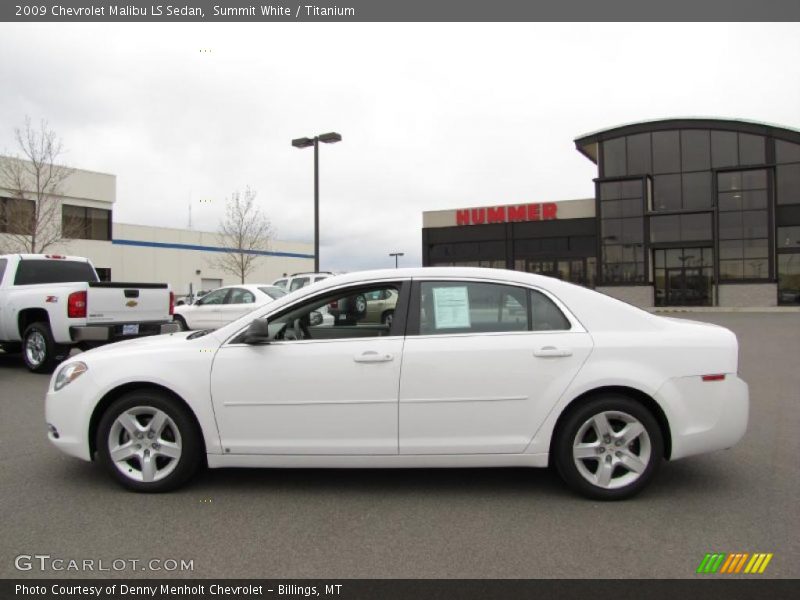 Summit White / Titanium 2009 Chevrolet Malibu LS Sedan