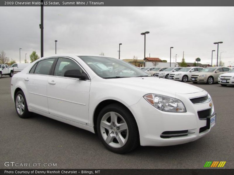 Summit White / Titanium 2009 Chevrolet Malibu LS Sedan
