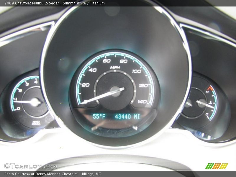 Summit White / Titanium 2009 Chevrolet Malibu LS Sedan