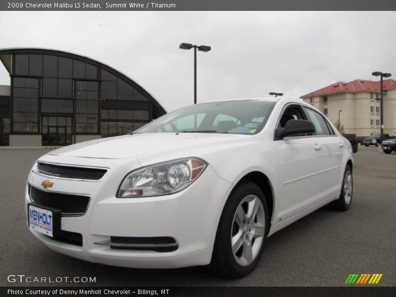 Summit White / Titanium 2009 Chevrolet Malibu LS Sedan