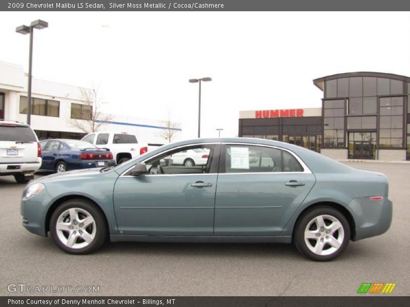 Silver Moss Metallic / Cocoa/Cashmere 2009 Chevrolet Malibu LS Sedan