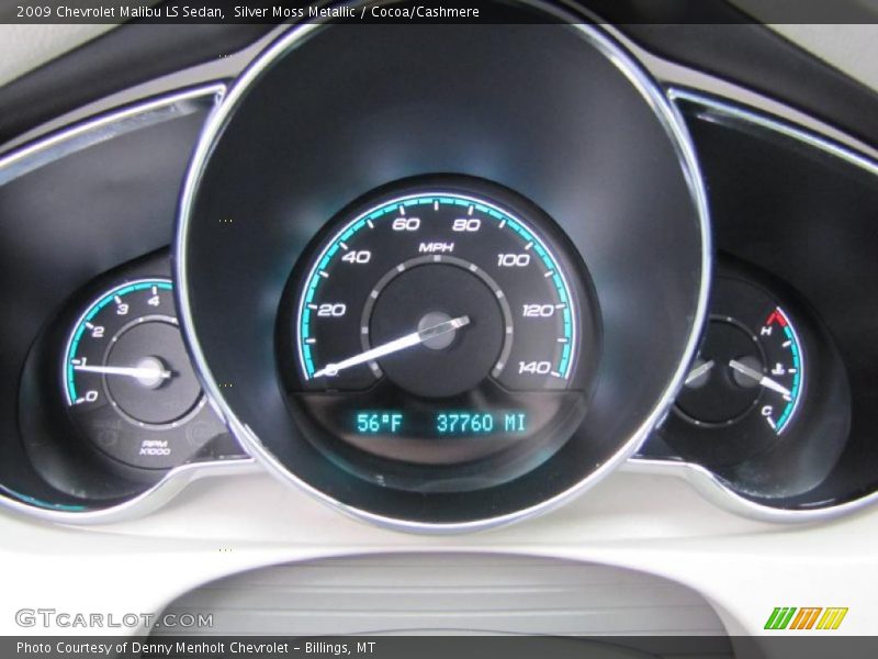 Silver Moss Metallic / Cocoa/Cashmere 2009 Chevrolet Malibu LS Sedan