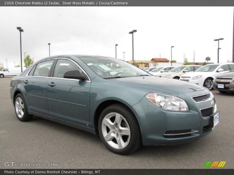 Silver Moss Metallic / Cocoa/Cashmere 2009 Chevrolet Malibu LS Sedan