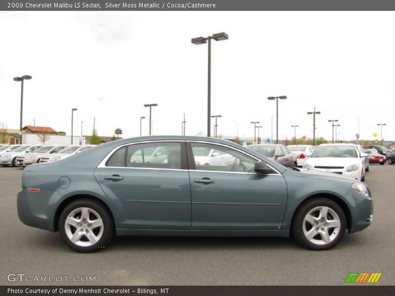 Silver Moss Metallic / Cocoa/Cashmere 2009 Chevrolet Malibu LS Sedan