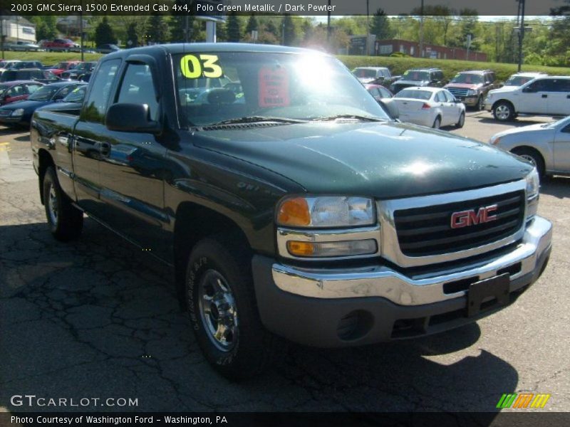 Polo Green Metallic / Dark Pewter 2003 GMC Sierra 1500 Extended Cab 4x4