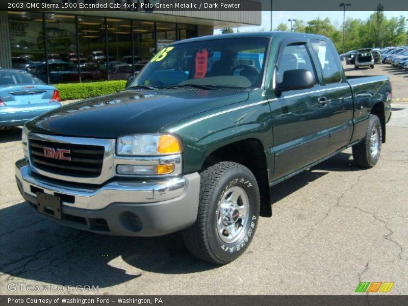 Polo Green Metallic / Dark Pewter 2003 GMC Sierra 1500 Extended Cab 4x4