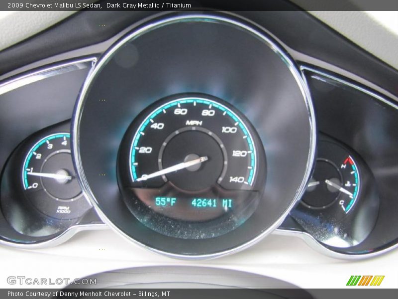 Dark Gray Metallic / Titanium 2009 Chevrolet Malibu LS Sedan