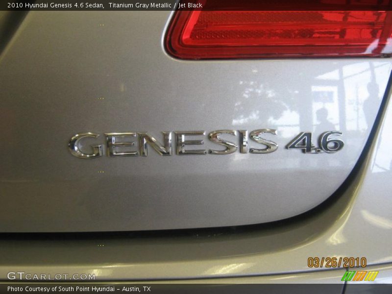 Titanium Gray Metallic / Jet Black 2010 Hyundai Genesis 4.6 Sedan