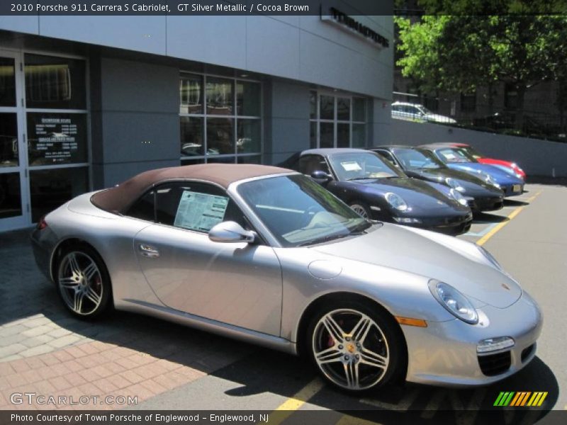 GT Silver Metallic / Cocoa Brown 2010 Porsche 911 Carrera S Cabriolet