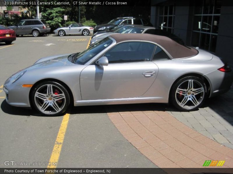 GT Silver Metallic / Cocoa Brown 2010 Porsche 911 Carrera S Cabriolet
