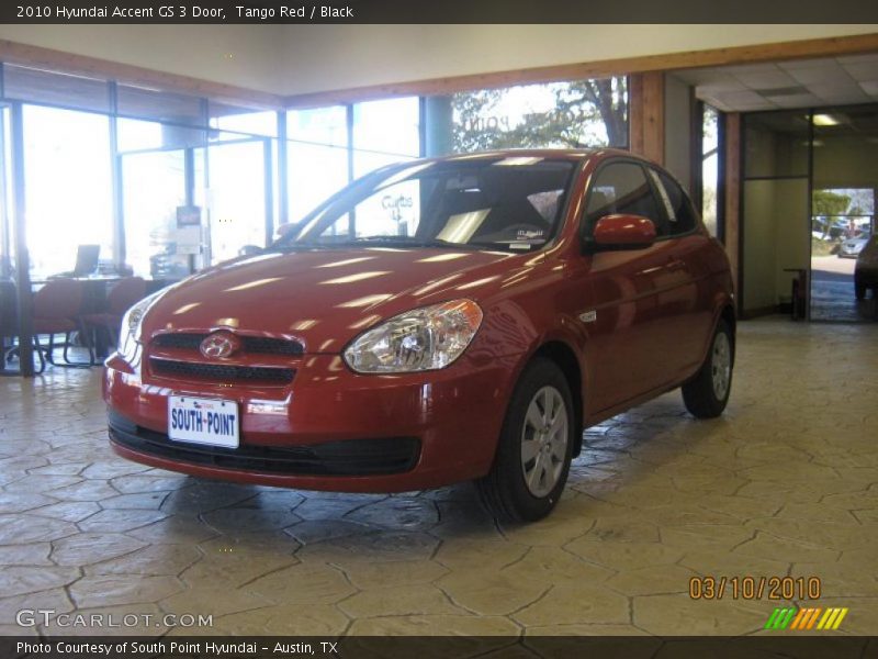 Tango Red / Black 2010 Hyundai Accent GS 3 Door