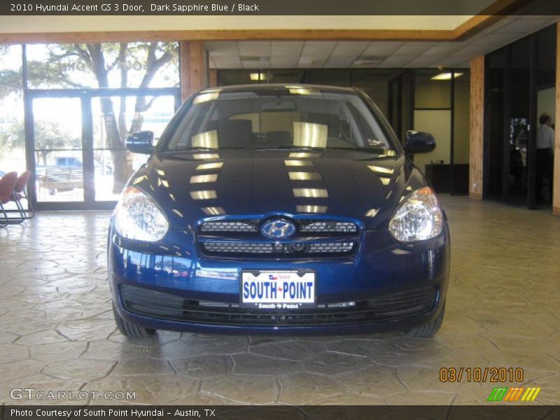 Dark Sapphire Blue / Black 2010 Hyundai Accent GS 3 Door
