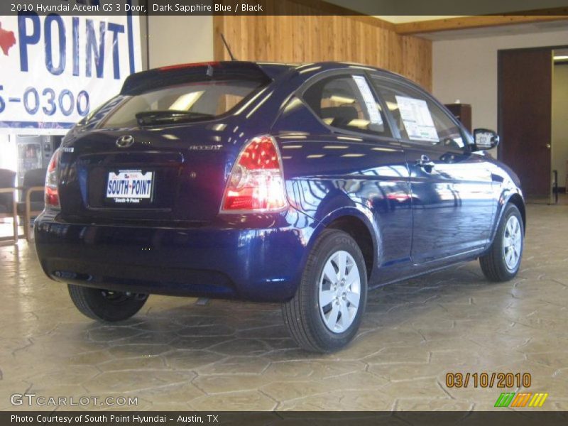 Dark Sapphire Blue / Black 2010 Hyundai Accent GS 3 Door