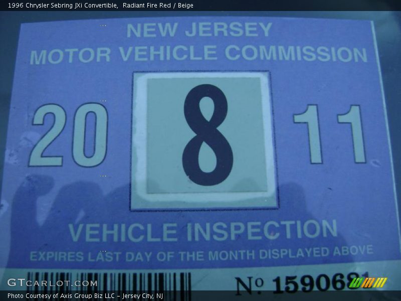 Radiant Fire Red / Beige 1996 Chrysler Sebring JXi Convertible
