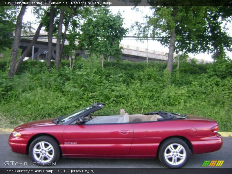 Radiant Fire Red / Beige 1996 Chrysler Sebring JXi Convertible