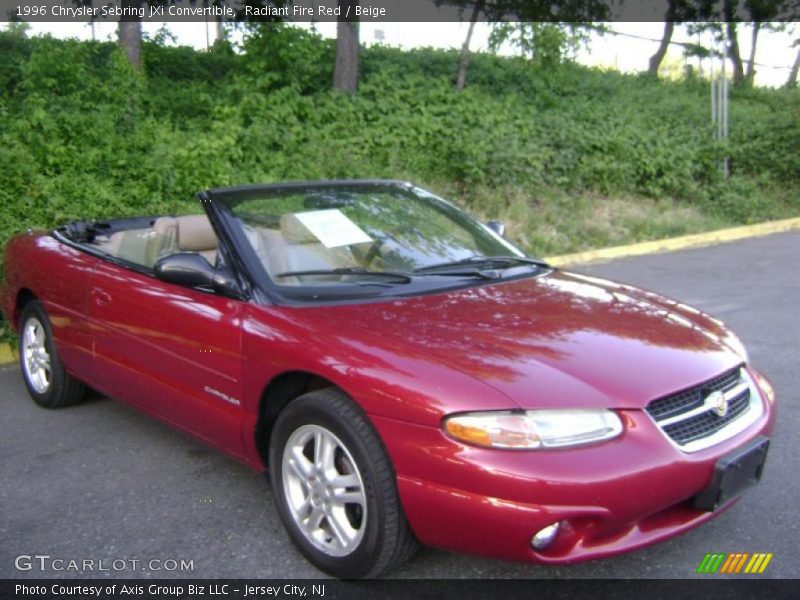 Radiant Fire Red / Beige 1996 Chrysler Sebring JXi Convertible