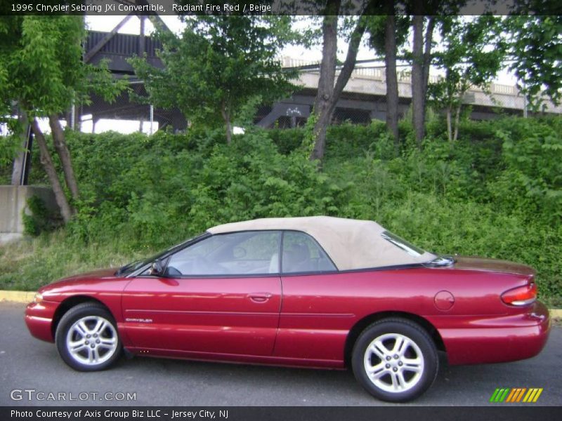 Radiant Fire Red / Beige 1996 Chrysler Sebring JXi Convertible