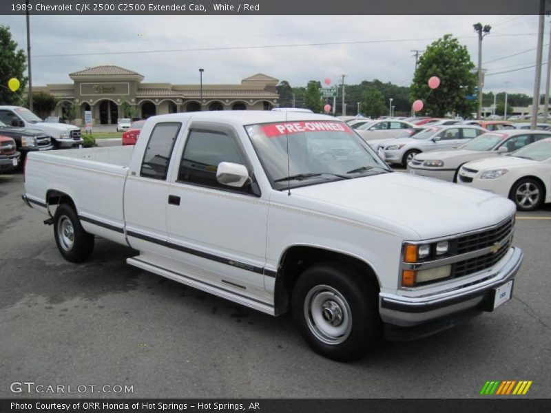 White / Red 1989 Chevrolet C/K 2500 C2500 Extended Cab