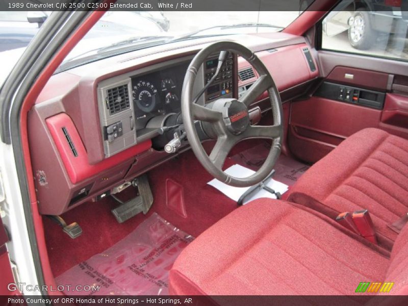 White / Red 1989 Chevrolet C/K 2500 C2500 Extended Cab