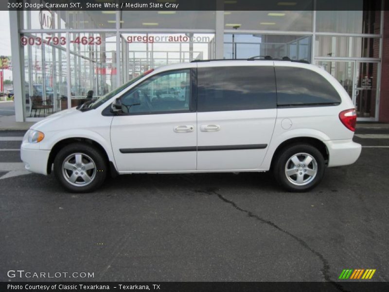 Stone White / Medium Slate Gray 2005 Dodge Caravan SXT