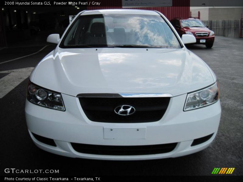 Powder White Pearl / Gray 2008 Hyundai Sonata GLS