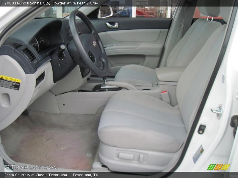 Powder White Pearl / Gray 2008 Hyundai Sonata GLS