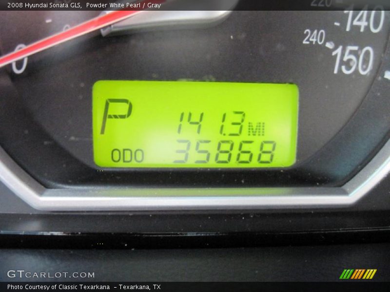 Powder White Pearl / Gray 2008 Hyundai Sonata GLS