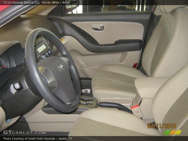 Nordic White / Beige 2010 Hyundai Elantra GLS