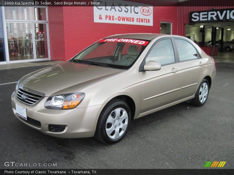 Sand Beige Metallic / Beige 2009 Kia Spectra EX Sedan