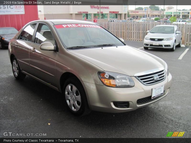 Sand Beige Metallic / Beige 2009 Kia Spectra EX Sedan