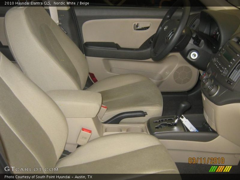 Nordic White / Beige 2010 Hyundai Elantra GLS