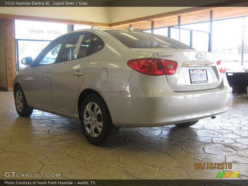 Liquid Silver / Gray 2010 Hyundai Elantra SE