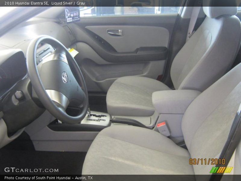 Liquid Silver / Gray 2010 Hyundai Elantra SE