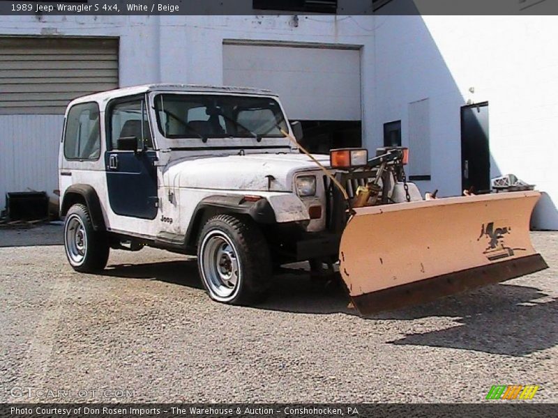 White / Beige 1989 Jeep Wrangler S 4x4