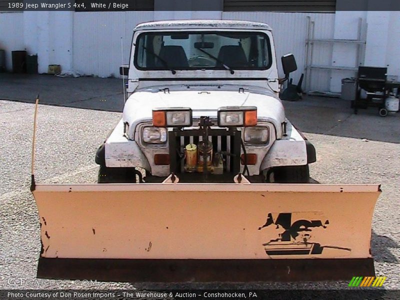 White / Beige 1989 Jeep Wrangler S 4x4