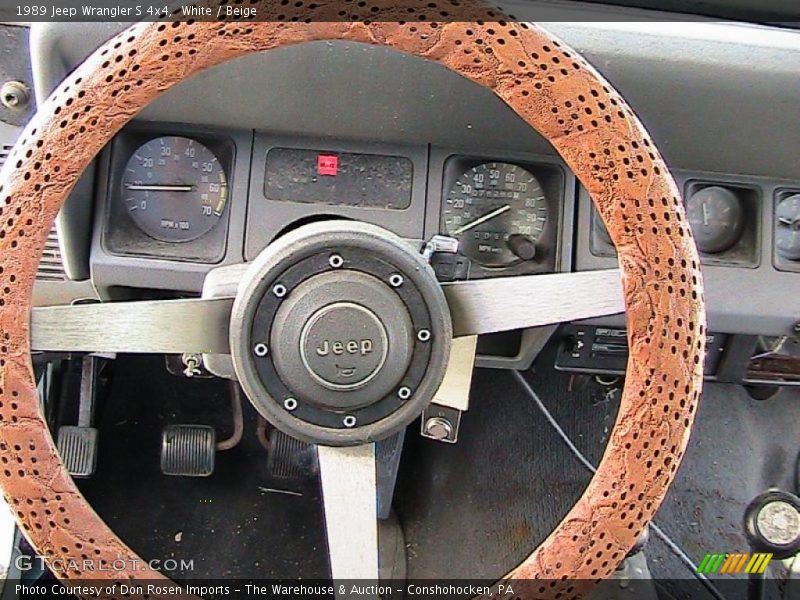 White / Beige 1989 Jeep Wrangler S 4x4