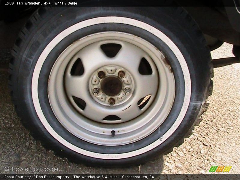 White / Beige 1989 Jeep Wrangler S 4x4