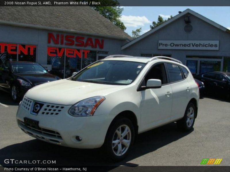 Phantom White Pearl / Black 2008 Nissan Rogue SL AWD