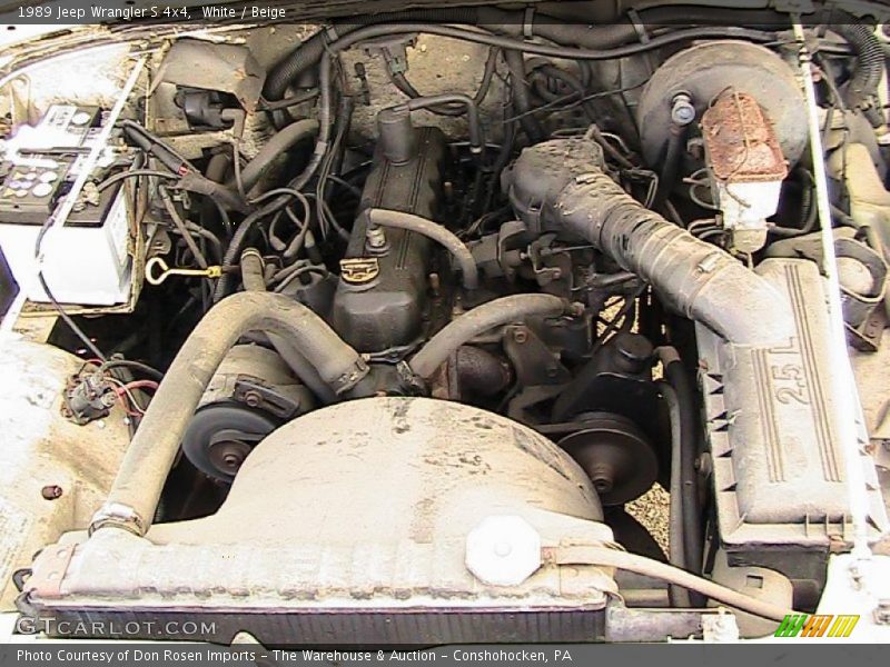 White / Beige 1989 Jeep Wrangler S 4x4