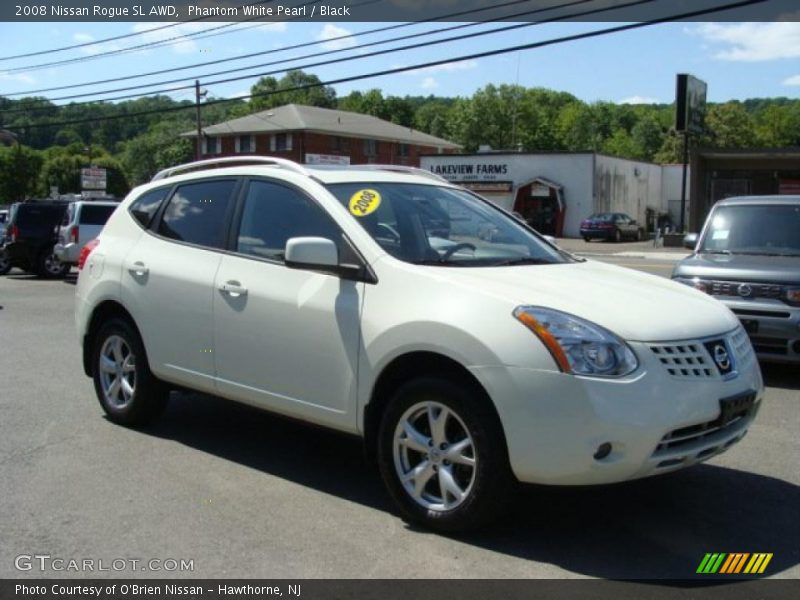 Phantom White Pearl / Black 2008 Nissan Rogue SL AWD