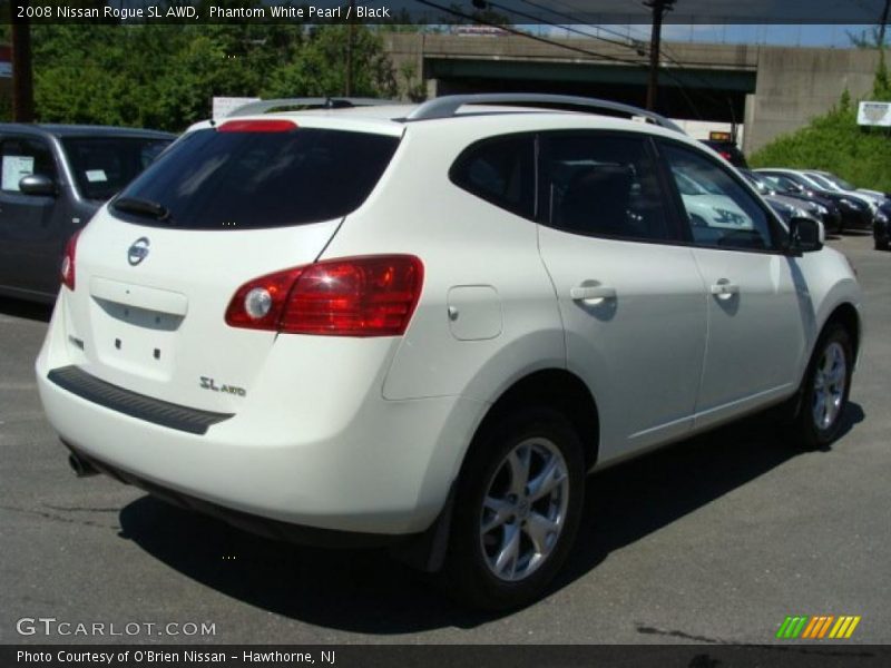 Phantom White Pearl / Black 2008 Nissan Rogue SL AWD